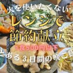 ◎節約晩ご飯 火を使わず時短&手間抜き料理 レンジだけで作る3日間1000円の献立【プレママパパの日常】