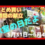 【献立】一週間のまとめ買いと毎日の夕飯の献立・6月27日夫婦2人暮らしのスーパー購入品・まとめ買い（氷室の日）