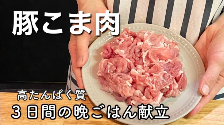 【豚こま肉】夏の献立３日間の晩ごはん記録【高たんぱく質メニュー】