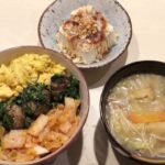 肉なし料理#12  三食丼と具沢山スープ☆簡単時短レシピ