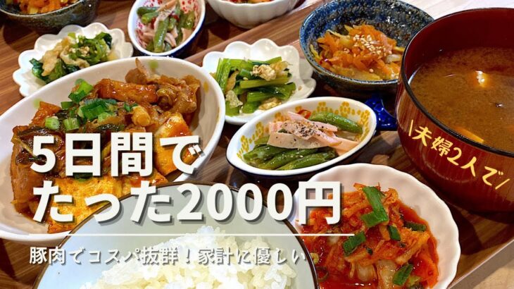 【節約レシピ】豚肉でコスパ抜群！2000円以内で5日間の夜ご飯献立🌸