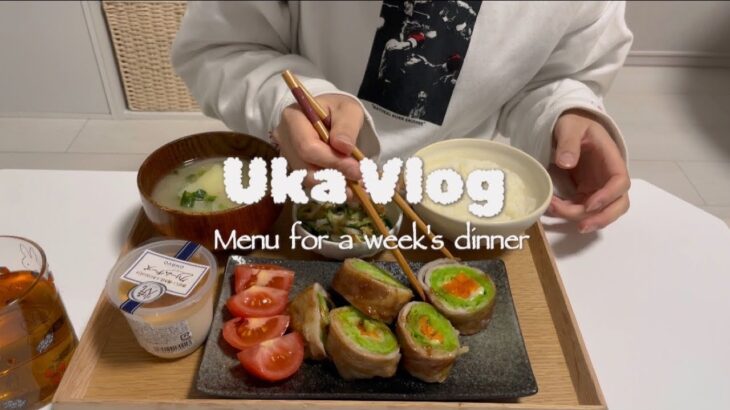 (Vlog)|SUB| 【1週間献立】平日５日間の夜ご飯🍚ふるさと納税返礼品紹介✨What I made and ate 🍽一人暮らし女子の自炊vlog🌷作って食べたものの記録📝