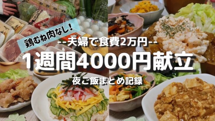 【節約1週間献立】鶏胸肉なし！で食費2万円平日5日間の夜ご飯/節約してても一汁三菜目指す/鶏胸肉不使用/節約レシピ/料理vlog/ちらし寿司/塩唐揚げ/チキン南蛮/麻婆豆腐/生姜焼き/照り焼き