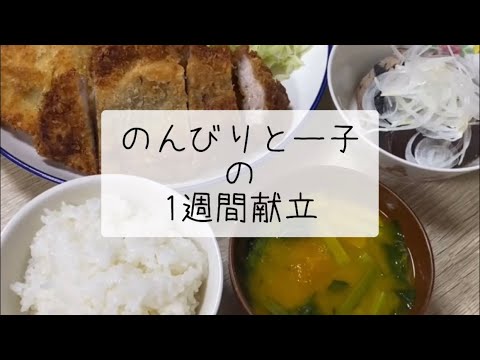 【料理】普段の1週間献立