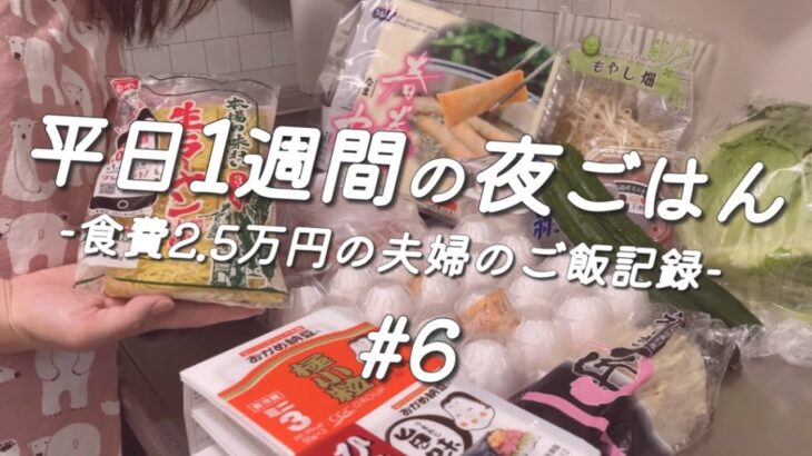 『1週間の献立』食費2.5万円の平日5日間の夜ご飯/我が家の食費管理/いつもよりバタバタで手抜きなご飯/ゆる節約/料理vlog