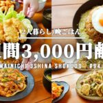 【1週間の夕飯】1週間食費3000円の簡単ゆる節約献立|二人暮らしごはん【#94】