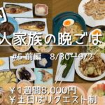 # 5前編【1週間の節約晩ごはん】1週間/食費8000円/節約/献立