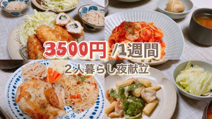 【お腹も心も満たす2人暮らし節約食事日記】1週間3500円夜献立