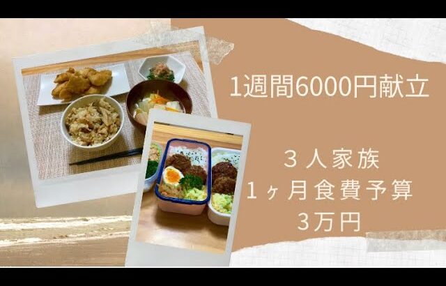 【３人家族1ヶ月食費3万円】1週間6000円献立/節約苦手主婦