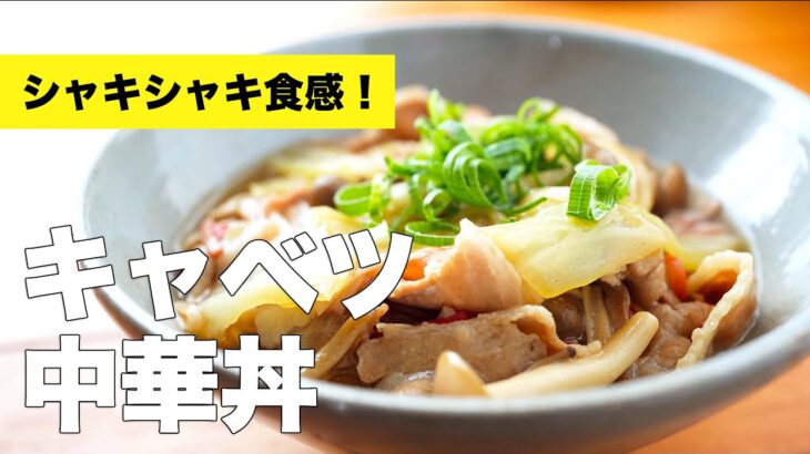 【簡単レシピ】具沢山でおすすめ！キャベツの中華丼の作り方