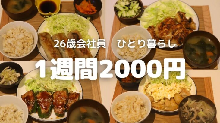 【食費1週間2000円】26歳ひとり暮らしの夜ご飯👩‍🌾🍙