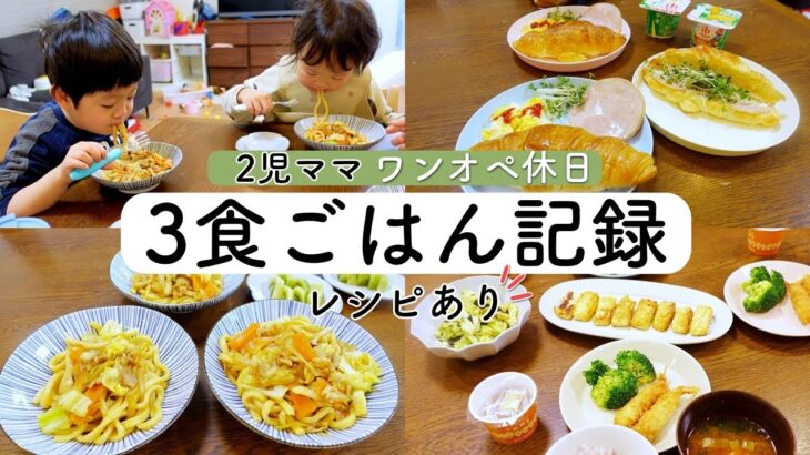 ワンオペ2児ママの休日3食献立！野菜嫌いも克服？無限海苔キャベツがオススメ！【1日の食事】【簡単レシピ】