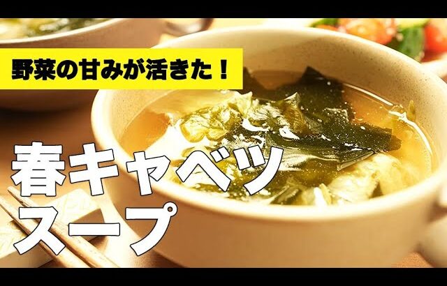 鶏ガラで味付け簡単！【春キャベツのスープ】のレシピ