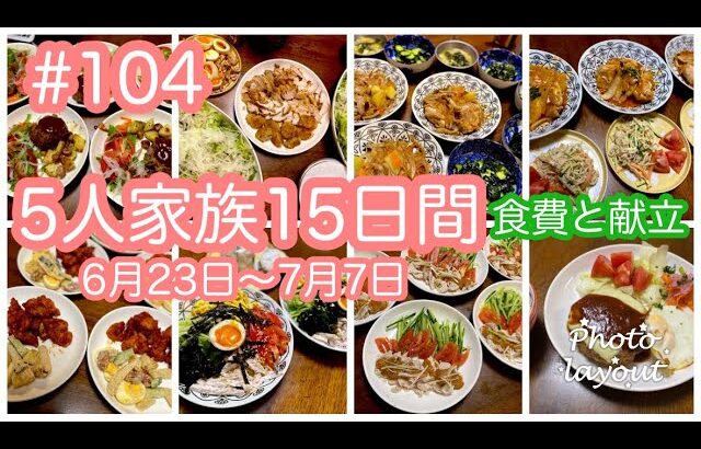 #104【５人家族15日間の食費と献立】料理する気がおきない夏