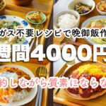 【ガス不要で作る晩御飯献立まとめ】節約しながら質素にならない。2人分4000円台で作る献立１週間