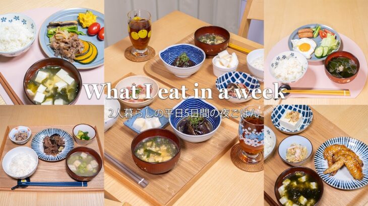 1週間の夜ごはん献立/平日5日間の食事/2人暮らし/What I eat in a week