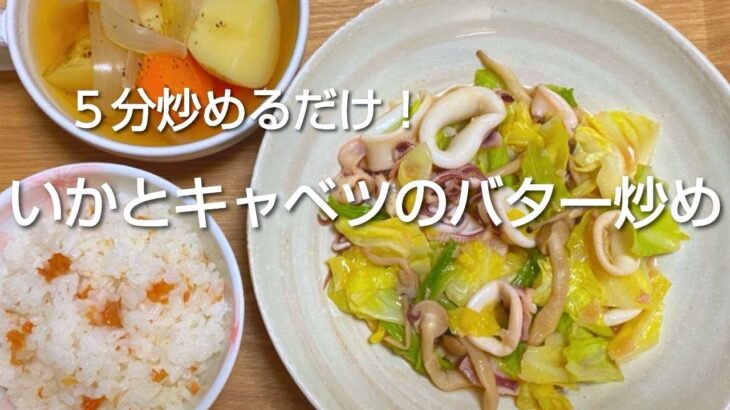 【いかレシピ】簡単！イカと春キャベツの美味しいバター炒めの作り方