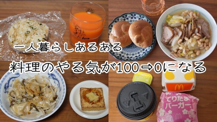 【食費3万｜低収入】毎日の料理の記録｜てりたまバーガー｜手抜き料理｜献立｜ゆる節約｜作り置き【一人暮らしの食生活】