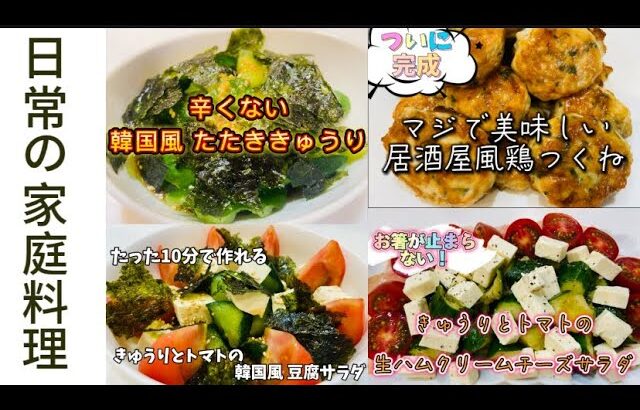 【家庭料理4日間】 家庭で作れる簡単料理４日間の献立　時短・コスト◎