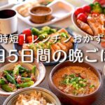 【1週間の夕飯】15分20分で作るレンチンおかず献立！    4人家族  (6歳･生後4ヶ月)