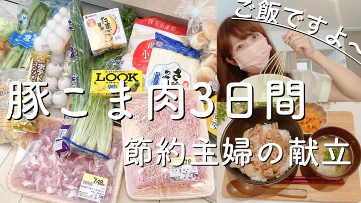 【夜ご飯献立】豚こま肉で３日間の夜ご飯♪豚丼、豚こま団子に炒めもの♪/簡単美味しく安く♪節約主婦/主婦vlog　料理vlog vol.41