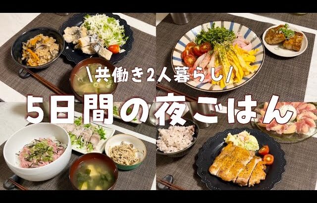 【5日間の夜ごはん】簡単で美味しい和食多め献立🐟チキン|冷やし中華|鯖の竜田揚げ|ネギトロ丼|炊き込みご飯