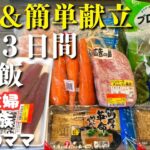 【３日間の夕飯献立】節約＆簡単に作る！平日晩ご飯レシピ【主婦の夜ご飯】