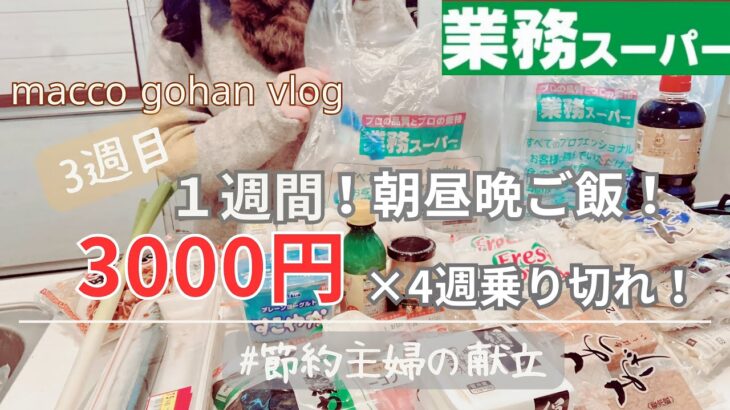 【業務スーパー】1週間3102円で朝昼夜ご飯を過ごせ！簡単美味しい節約献立【主婦料理vlog】 vol.58