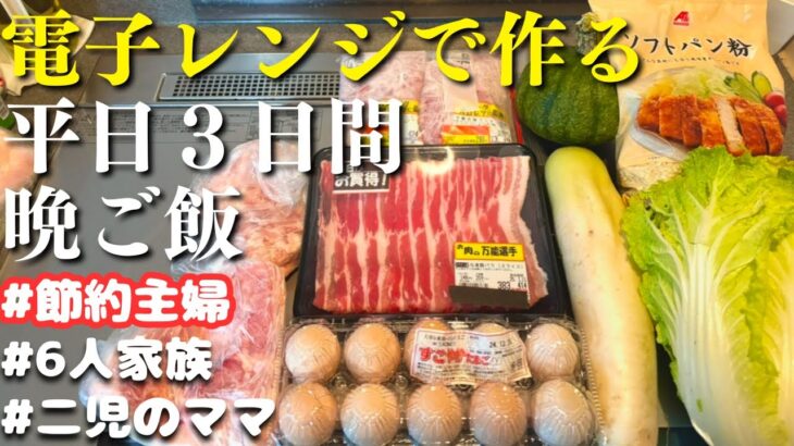 【３日間の夕飯献立】レンジでパパッと簡単！レンチン晩ご飯レシピ【節約主婦の夜ご飯】