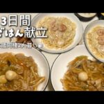 【食費月3万】 3日間の晩ごはん献立🍚中華丼｜海老と南瓜のグラタン｜海老の濃厚チーズクリームパスタ