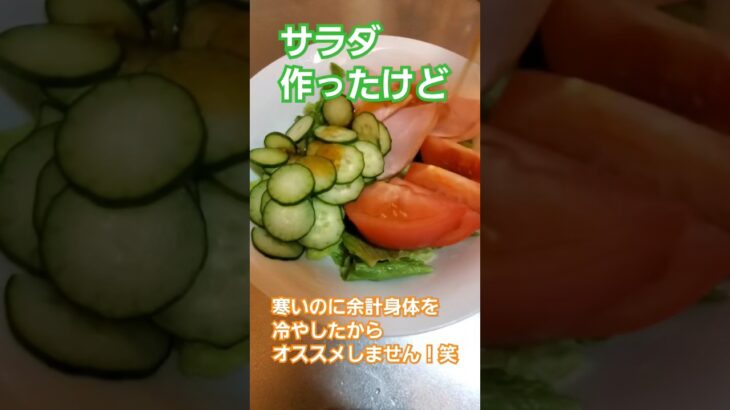 【超簡単】サラダを作ったけど身体が冷えるので冬はオススメできない！笑【生野菜】 #料理 #献立 #今日の献立 #cooking #簡単レシピ