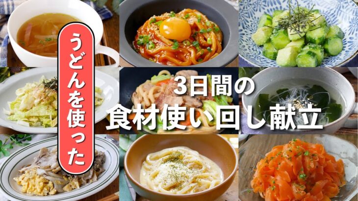 【3日間のうどんレシピ献立】毎日違う味で楽しめる簡単＆美味しい献立レシピ♪